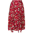 Romeo Gigli Burgundy Floral Skirt