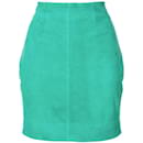Versus Aqua Green Suede Mini Skirt