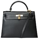 Hermes Kelly bag 32 in black leather - 100863 - Hermès