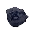 Vintage Black Silk Flower Brooch Pin Camelia Camellia - Chanel