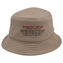 Burberry Horseferry Motif Jersey Bucket Hat in Beige Cotton