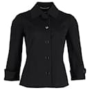 Dolce & Gabbana Casaco curto com botão frontal em poliéster preto