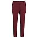 Hugo Boss Slim-Fit Tapered Trousers in Burgundy Cotton