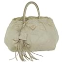 PRADA Hand Bag Nylon Beige Auth bs10343 - Prada