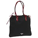 PRADA Hand Bag Nylon Black Red Auth 60533 - Prada