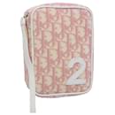 Christian Dior Trotter Canvas Pouch Pink Auth bs10242