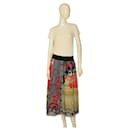 Etro Multicolor 100% Cotton Pleated Button Down Knee Length Midi Skirt Size 42