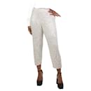 Cream sequin embellished trousers - size M - Autre Marque