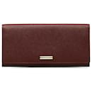 Burberry Red Leather Long Wallet