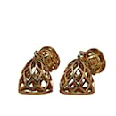 Chanel Gold CC Birdcage Motif Earrings