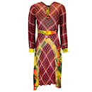 Robe en crêpe de viscose bordée de soie imprimée multicolore Duro Olowu rouge - Autre Marque