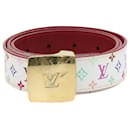 Cinturón con monograma y corte LV en blanco y multicolor - Louis Vuitton