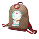 Brown Gucci Micro GG Supreme Doraemon Backpack