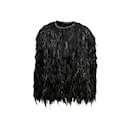Black Timeless Naeem Khan Rooster Feather Jacket Size US S - Autre Marque
