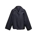 Navy Zoran Silk Taffeta Jacket Size US M - Autre Marque
