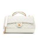 White Chanel Medium Globe Trotter Flap Bag Satchel