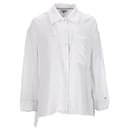 Tommy Hilfiger Womens Oversized Fit Side Vented Viscose Shirt in White Viscose