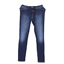 Tommy Hilfiger Jeans feminino Como Skinny Fit com bordado de bandeira em algodão azul