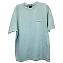 Balenciaga Political Campaign Embroidered T-shirt in Mint Green Cotton