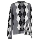 Stella McCartney Mixed Argyle Knit Sweater in Grey Wool - Stella Mc Cartney