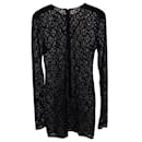 Dolce & Gabbana Allover DG Logo Tulle Mini Dress in Black Cotton