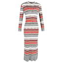 Missoni Graphic Knit Striped Midi Dress in Multicolor Wool