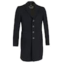 Burberry Single-Breasted Coat in Black Cotton
