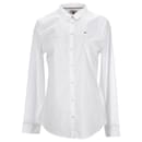 Camisa feminina de algodão elástico com ajuste regular - Tommy Hilfiger