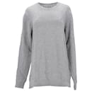 Tommy Hilfiger Mens Regular Fit Jumper with Logo Tape in Light Grey Pure Cotton
