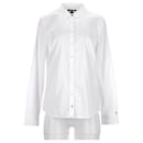Camisa feminina Tommy Hilfiger Heritage Slim Fit em algodão branco