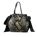 Prada Tessuto Stampato Bow Bag Bolso de hombro de lona en buen estado