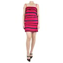 Pink sleeveless fringe-trim dress - size UK 8 - Chanel