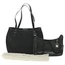 BALLY Shoulder Bag Nylon Leather 2Set Black Brown Auth bs10174 - Bally