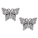 Gucci Crystal Embellished Butterfly Earrings in Silver