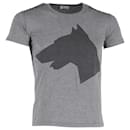 Christian Dior Dark Bite Dog Graphic T-Shirt in Grey Cotton