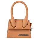 Jacquemus Le Chiquito Homme Mini Crossbody Bag in Nude Leather
