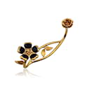 Bracelet manchette en métal doré Garden V-Floral noir - Versace