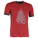Louis Vuitton Gepäck-Logo-T-Shirt aus roter Baumwolle