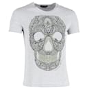 T-shirt con grafica Skull di Alexander McQueen in cotone grigio - Alexander Mcqueen