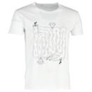 Saint Laurent Graphic Print T-Shirt in White Cotton