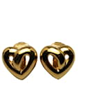 Boucles d'oreilles clip coeur doré Dior