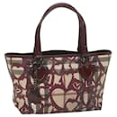 BURBERRY Nova Check Tote Bag Cuero PVC Rojo Auth hk959 - Burberry