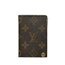 Porte-cartes marron Louis Vuitton Monogram Porte-Cartes Credit Pression