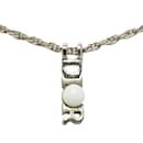 Silberne Halskette mit Dior-Logo-Plattenanhänger