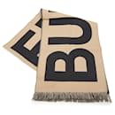 Brown Burberry Logo Wool Scarf Scarves