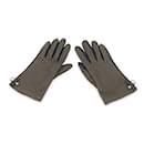 Green Black Leather Tribales Pearl Gloves Size 7.5 - Christian Dior