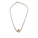 Vintage Gold Metal Pearl Pendant Necklace - Christian Dior