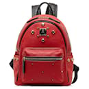 MCM Red Visetos Stark Backpack