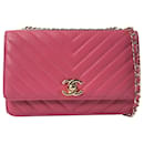 Chanel Pink Trendy Chevron Wallet On Chain