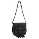 BALLY Quilted Chain Shoulder Bag Leather Black Auth yk9752 - Bally